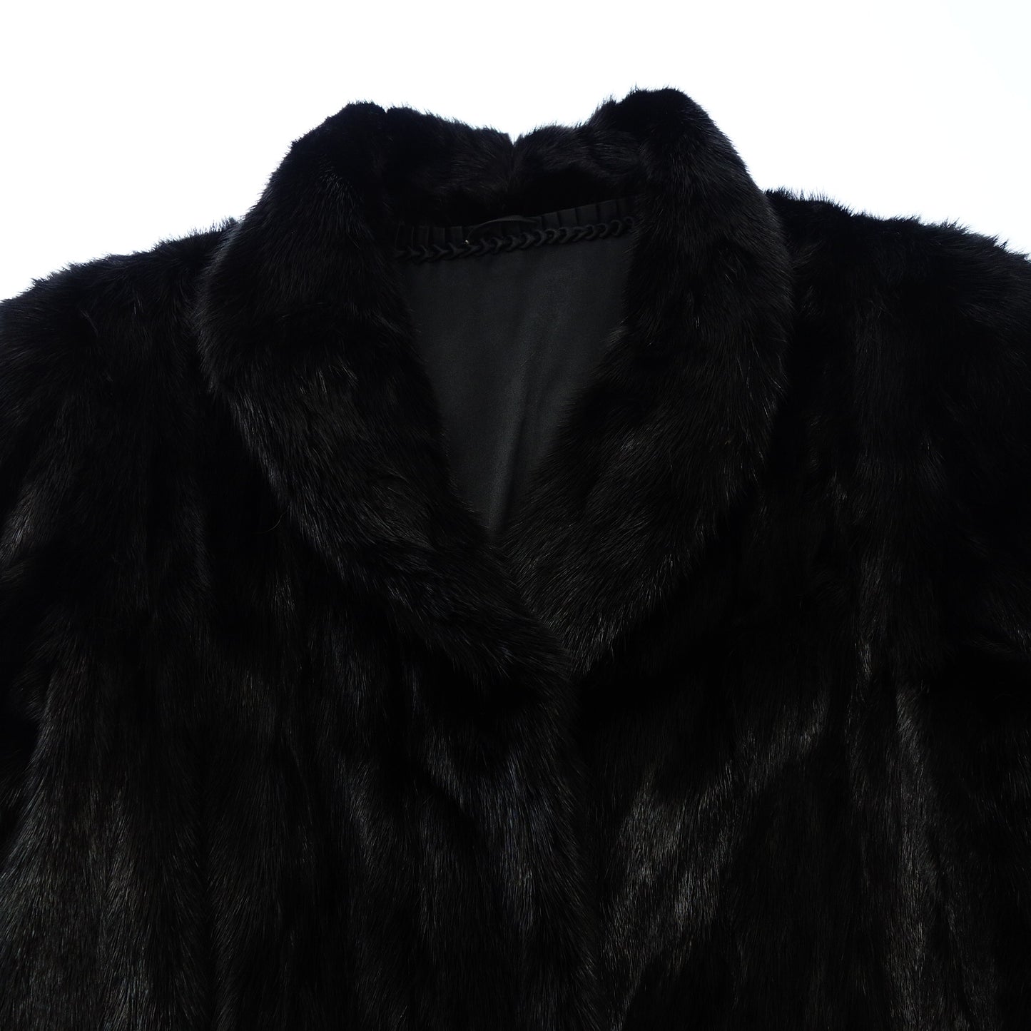 Very good condition ◆ Mink half coat black No. 11 [AFF19] 