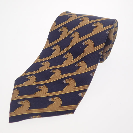 Very beautiful item◆Hermes necktie allover pattern horse 100% silk HERMES [AFI16] 