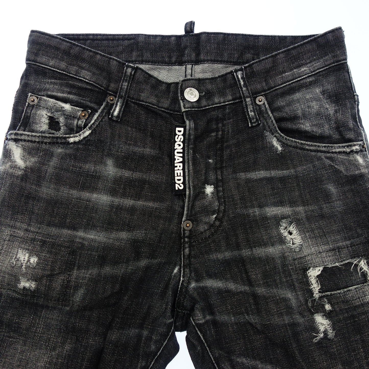 美品◆ディースクエアード デニムパンツ ダメージ加工 Skater Jean 19AW メンズ ブラック系 サイズ42 Dsquared2【AFB22】