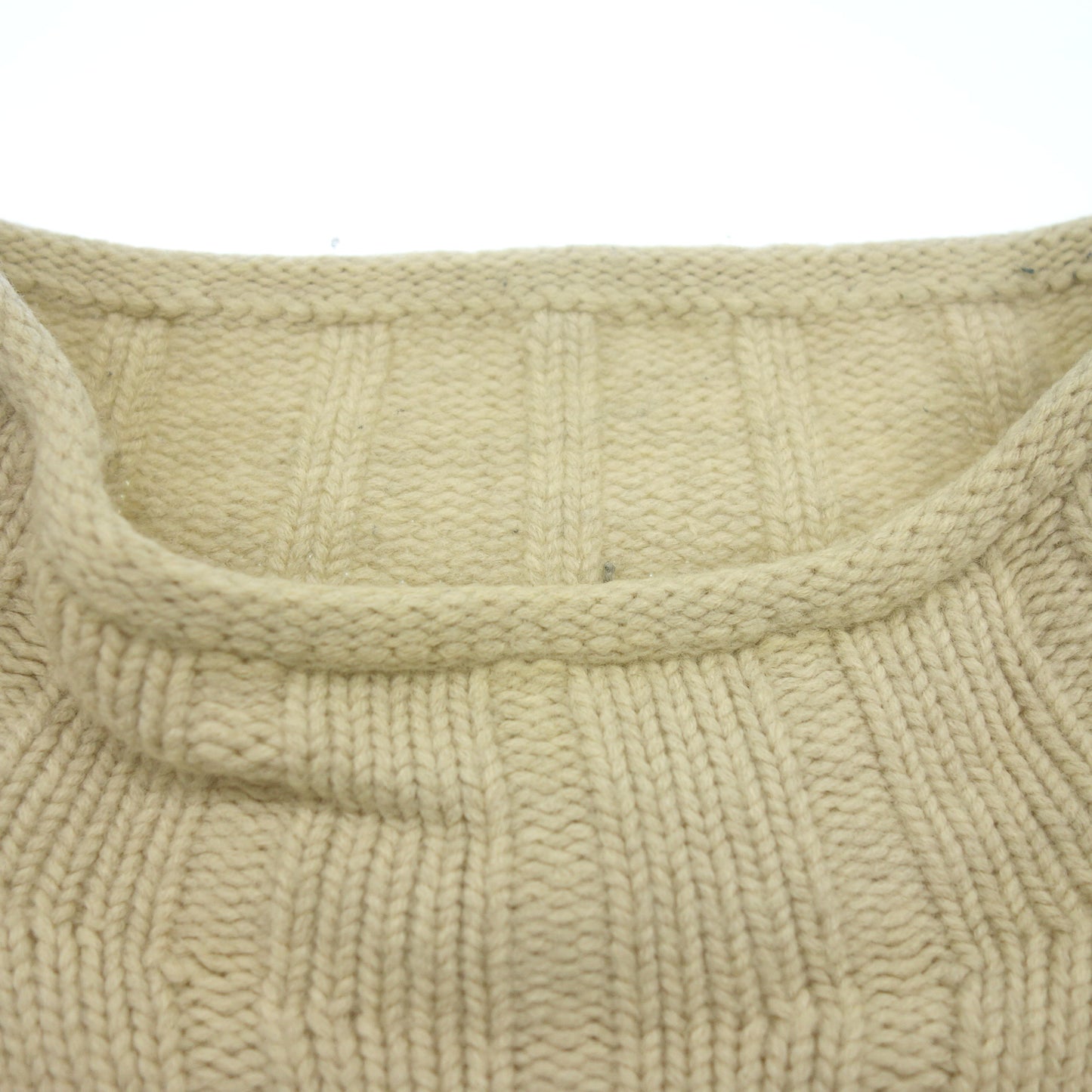 Hermes Wool Knit Sweater High Neck Men's S Beige HERMES [AFB18] [Used] 