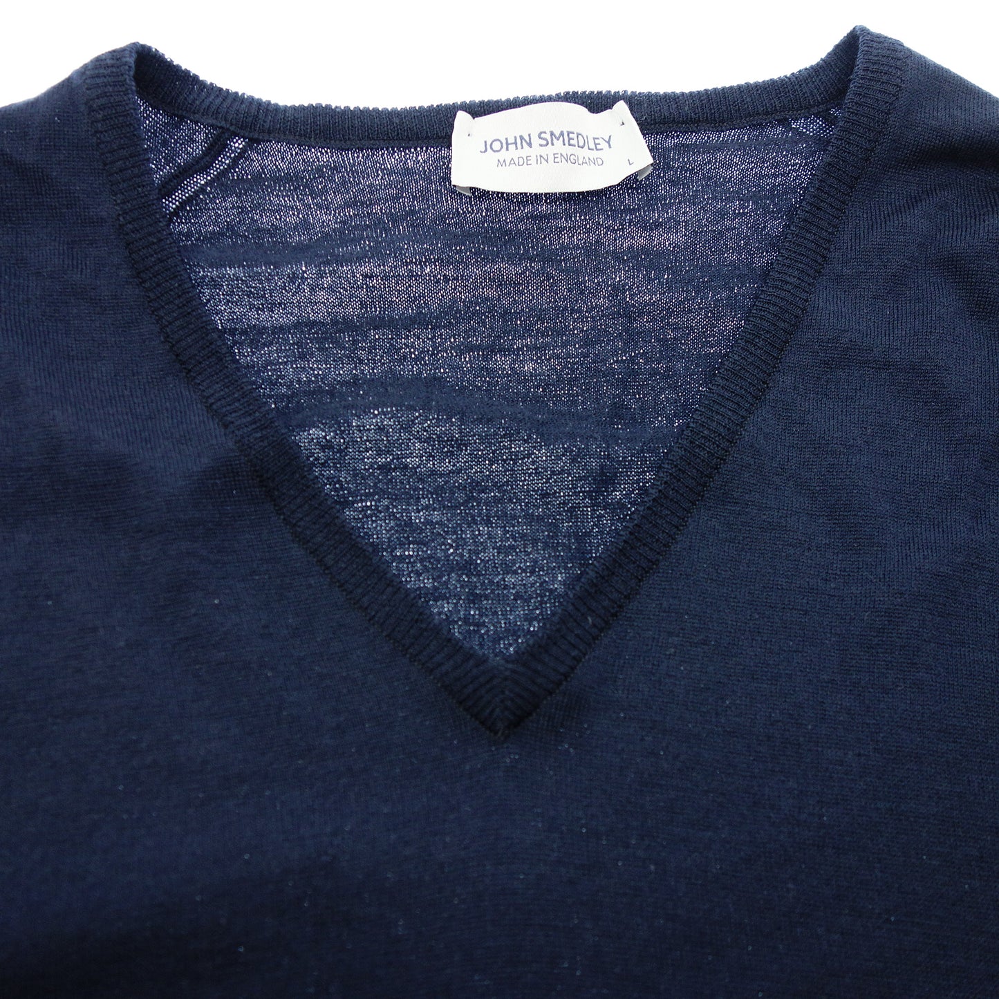 Good condition ◆ John Smedley V-neck knit sweater 30G BLENHEIM Navy L Men's JOHN SMEDLEY [AFB9] 