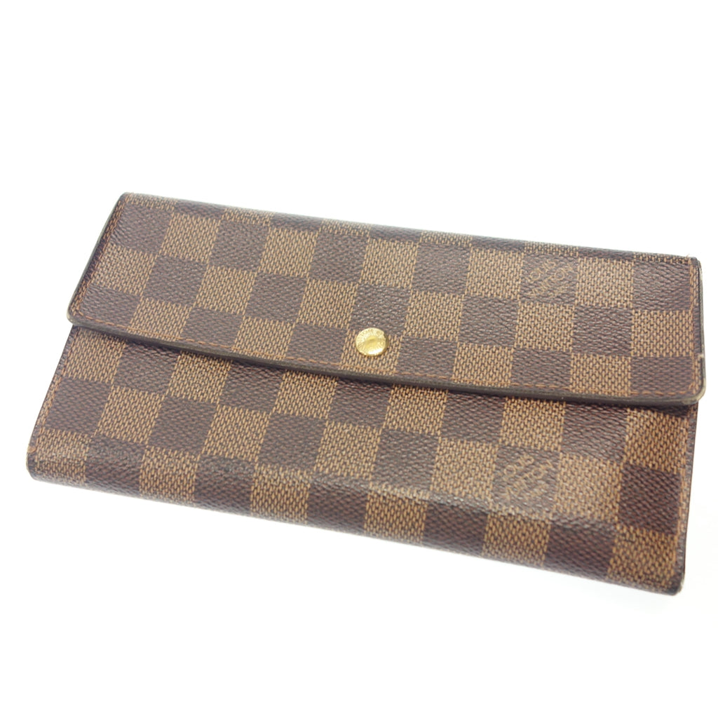 中古◆ルイヴィトン 財布 ダミエ ポルトフォイユサラ N61726 ブラウン系 Louis Vuitton【AFI6】