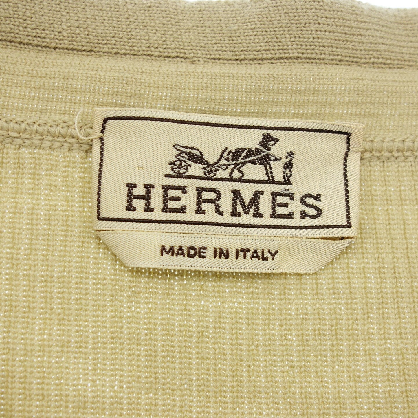 エルメス ニットセーター Vネック M ベージュ HERMES【AFB23】【中古】