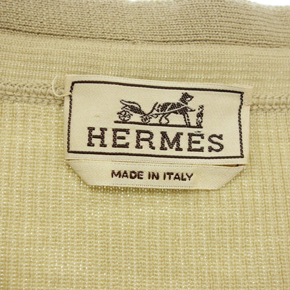 Hermes knit sweater V-neck M beige HERMES [AFB23] [Used] 