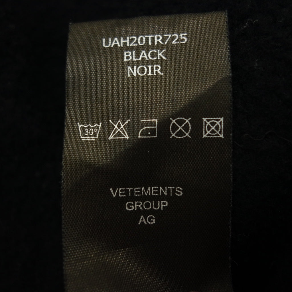 Good condition ◆ Vetements Logo Hoodie Parka Pullover Big Tag Men's Size S Black VETENENTS [AFB37] 