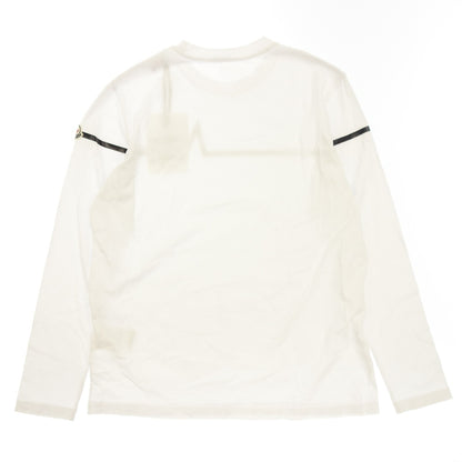 Like new◆Moncler Long Sleeve Shirt Border Men's White Size L H20918D00003 MONCLER [AFB42] 