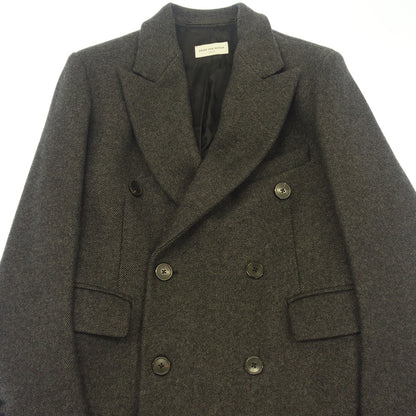 Like new◆Dries Van Noten Chester coat 6B double 100% wool Women's Charcoal Gray Size 36 DRIES VAN NOTEN [AFB41] 