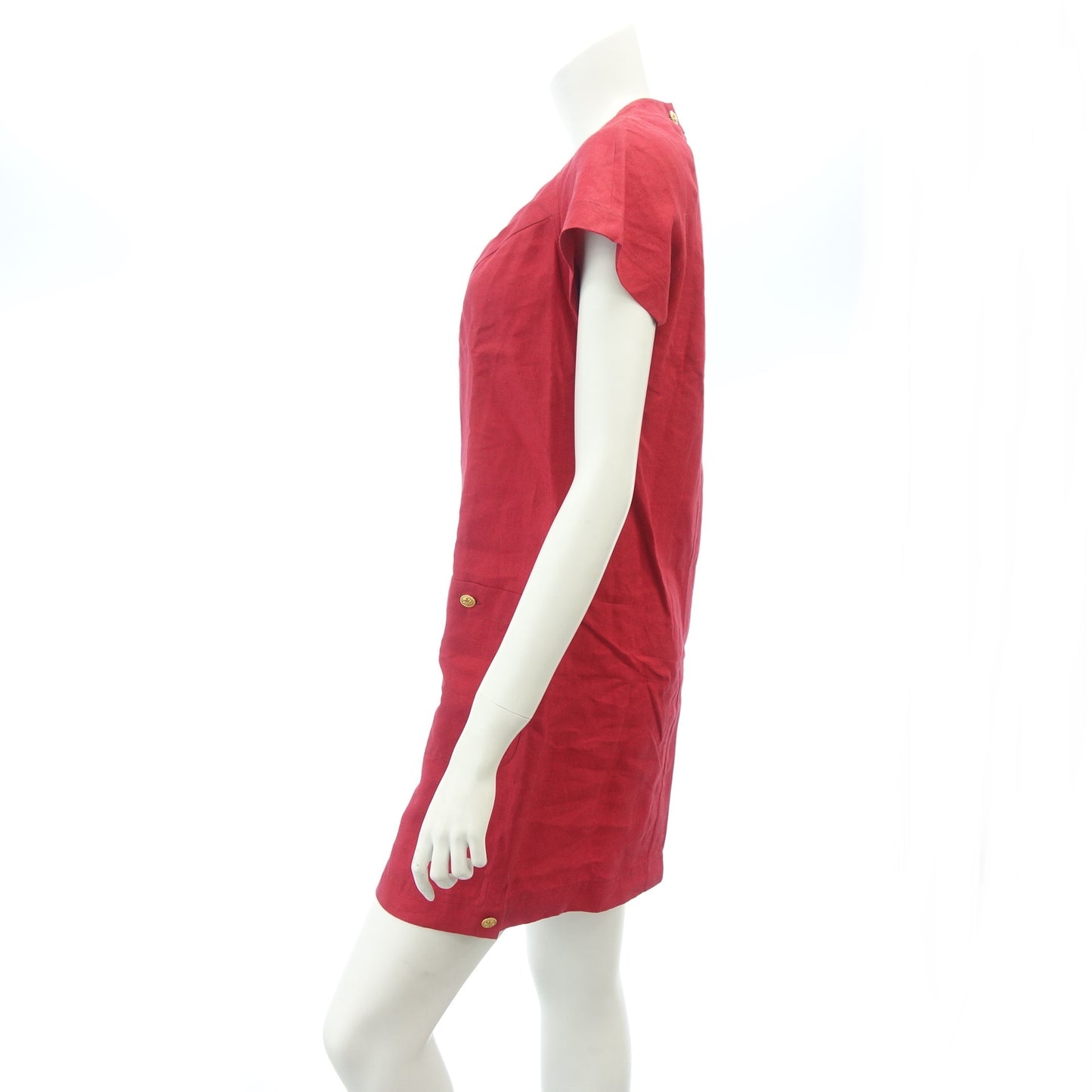 CHANEL Dress Clover Button Women's Red 36 CHANEL [AFB18] [Used] 