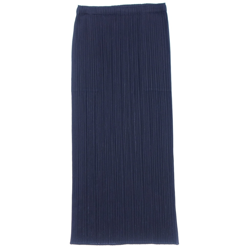 状况良好 ◆ Pleats Please Issey Miyake 裙子 PP55JG908 新款多彩基本款女式海军蓝尺码 2 PLEATS PLEASE ISSEY MIYAKE [AFB33] 