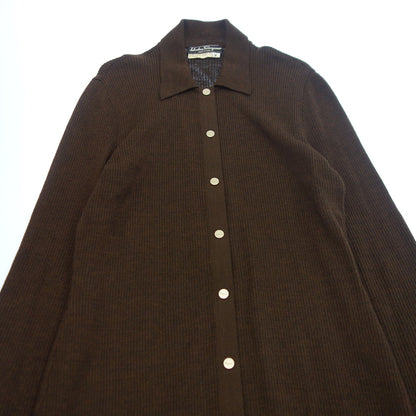 Good condition ◆Salvatore Ferragamo Long Knit Cardigan Women's Brown M Salvatore Ferragamo [AFB8] 