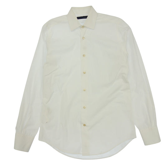 Good Condition◆Lardini Shirt Long Sleeve Patch Cotton Men's White Size 37 LARDINI [AFB47] 