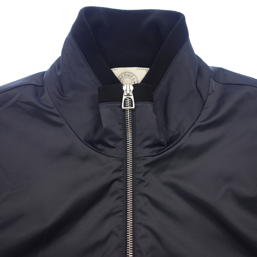 Used ◆Hermes Serie Blouson Zip Up Jacket Nylon Navy Men's Size XXL HERMES [AFB37] 