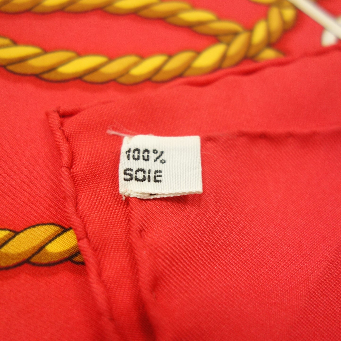 Good condition◆Hermes Carre 90 Scarf Silk Rope Motif Red HERMES [AFI22] 