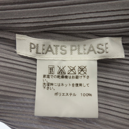 極美品◆プリーツプリーズ 長袖シャツ レディース サイズ03 グレー PLEATS PLEASE【AFB5】