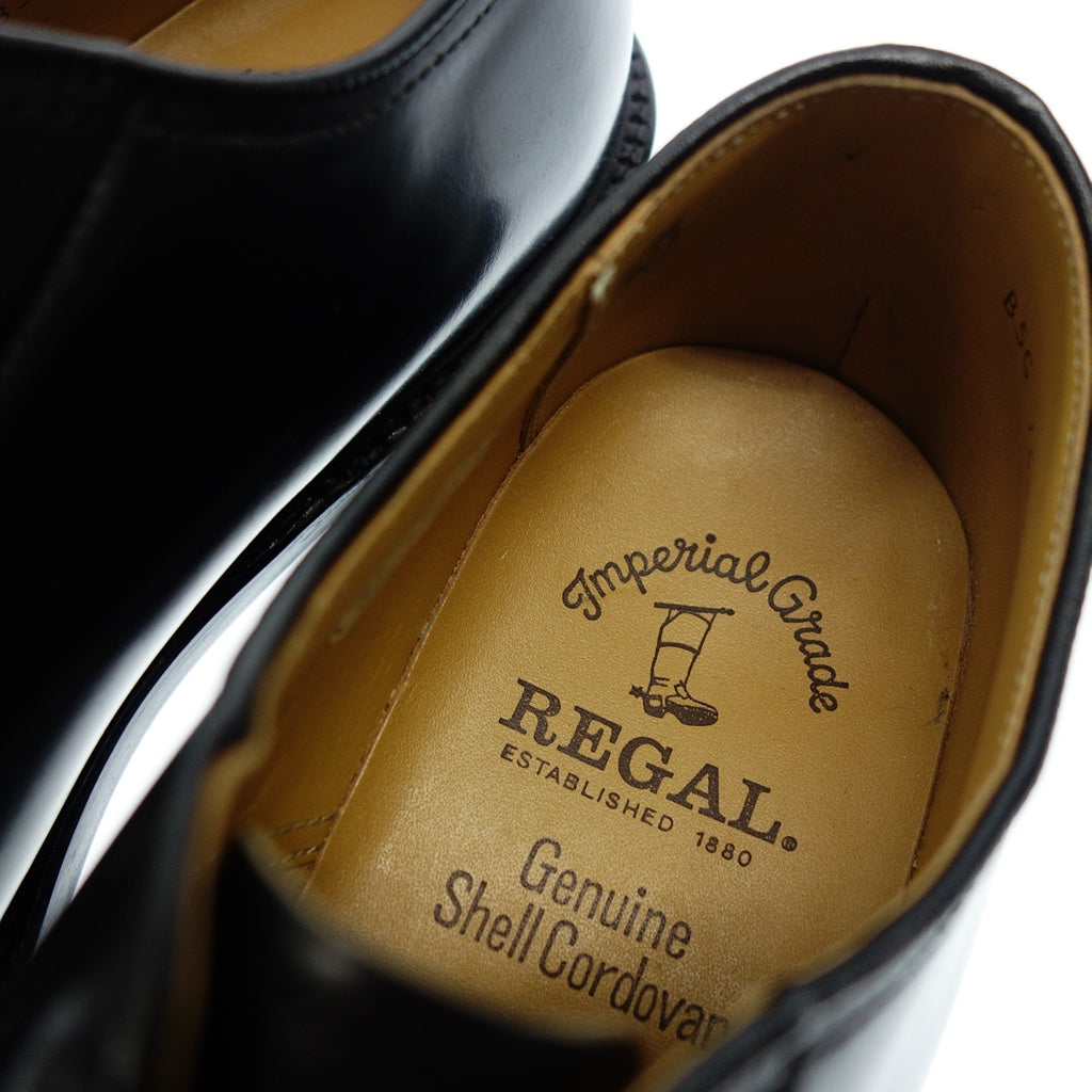 Very good condition ◆ Regal leather shoes 1582 Imperial grade shell cordovan plain toe men's 27 black REGAL [LA] 