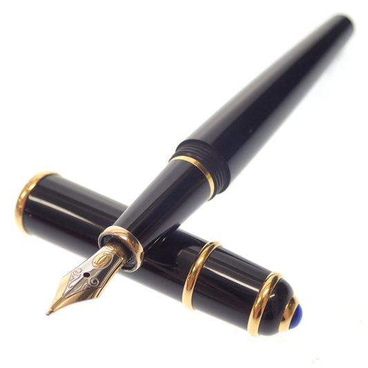 品相良好 ◆ 卡地亚钢笔 Diavolo de Cartier 笔尖 18K-750 黑色 x 金色 带盒子 卡地亚 [AFI18] 