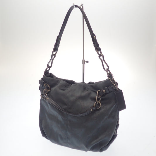 Used ◆Coach handbag silver metal fittings navy COACH [AFE3] 