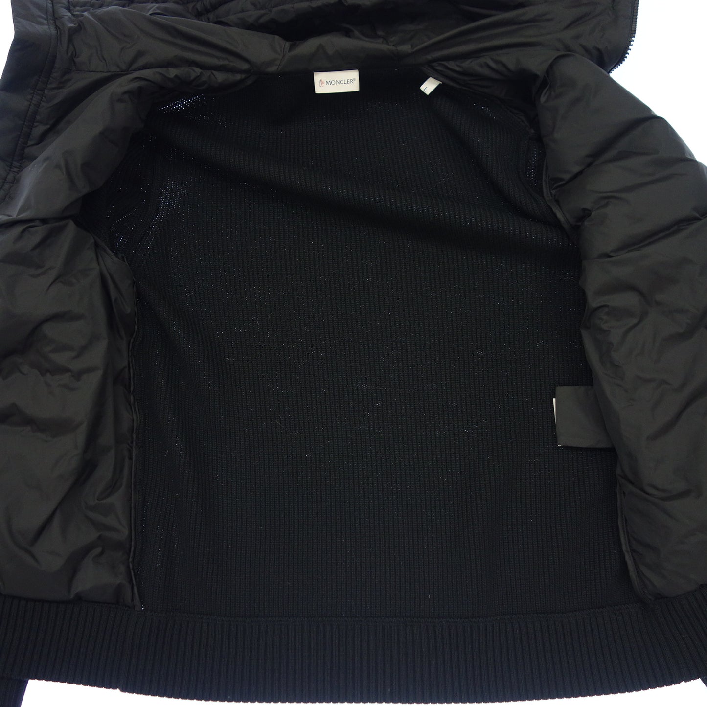 Good condition◆Moncler down jacket knit switching CARDIGAN TRICOT G20919B50800 Men's black size L MONCLER [AFB27] 