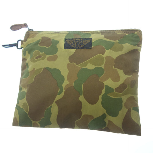 Double RRL Ralph Lauren Pouch Flat Nylon Leather Pull Camouflage Pattern Khaki RRL [AFE6] [Used] 