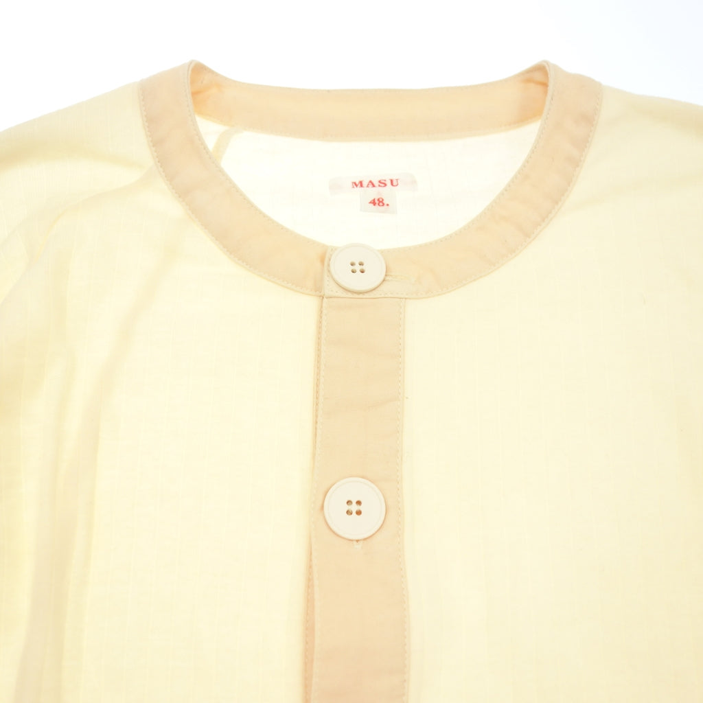 Very good condition ◆MASU Cut and Sewn Button Shirt MNFW-CS0202 Cotton Men's Beige Size 48 MASU [AFB48] 