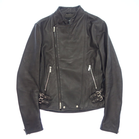Good Condition ◆ Emporio Armani Riders Jacket Leather Men's Size 46 Black EMPORIO ARMANI [AFG1] 