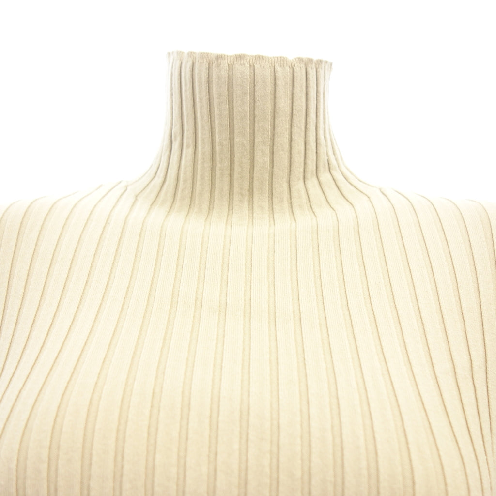 Good condition ◆ MM Six Maison Martin Margiela Turtleneck Knit Long Sleeve Rib Rayon Ladies Beige Size M MM6 Maison Martin Margiela [AFB32] 