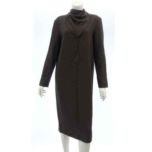 Hermes Knit Dress Zip Up Cashmere Margiela Period Women's Brown 40 HERMES [AFB25] [Used] 