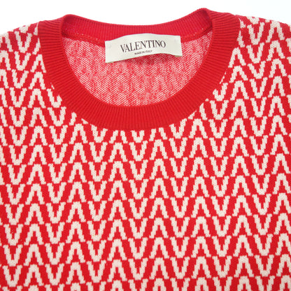 状况良好◆Valentino 针织短袖 V 标志女式红色 XS VALENTINO [AFB15]