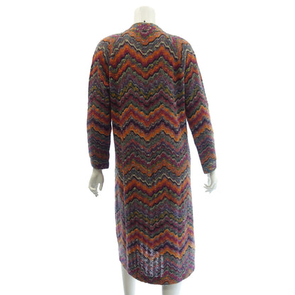 Good condition ◆ Missoni knit long dress all over pattern long sleeve mohair blend ladies 44 multicolor MISSONI [AFB39] 