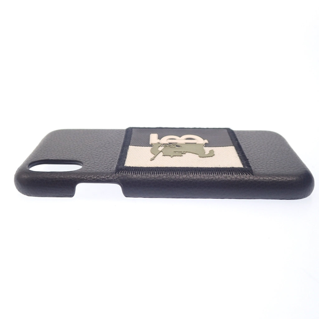 中古◆バーバリー iPhoneケース スマホケース 携帯 カバー ロゴ X/XS 黒 BURBERRY【AFI8】