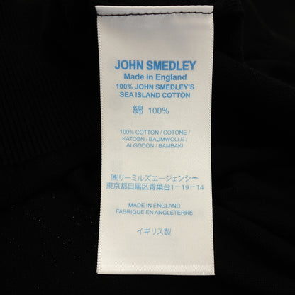 極美品◆ジョンスメドレー Vネック ニットセーター シーアイランドコットン 30ゲージ メンズ サイズM ブラック JOHN SMEDLEY【AFB12】