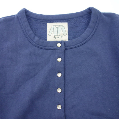 Good condition ◆ Agnes b. Cardigan Pression Brushed lining Blue Size 2 Women's agnes b. [AFB17] 