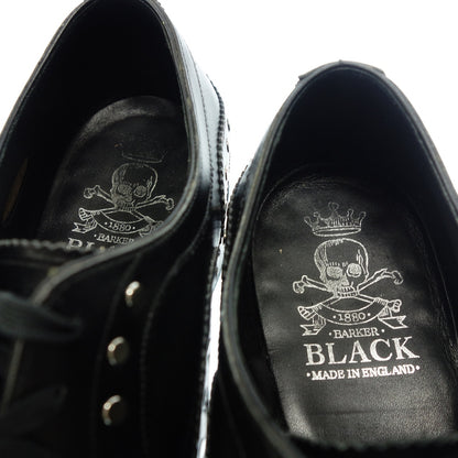 Good Condition ◆ Barker Black Leather Shoes Wingtip Studs Men's 7.0 Black Barker Black [AFC47] 