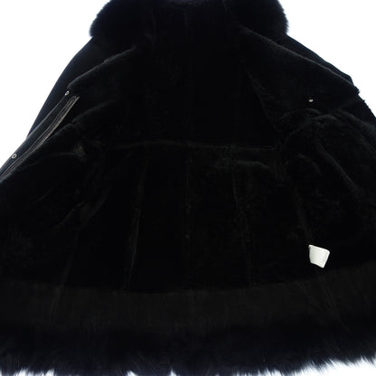 Good Condition◆Grace Class Shearling Coat Fox Fur Ladies Size 38 Black GRACE CLASS [AFG1] 