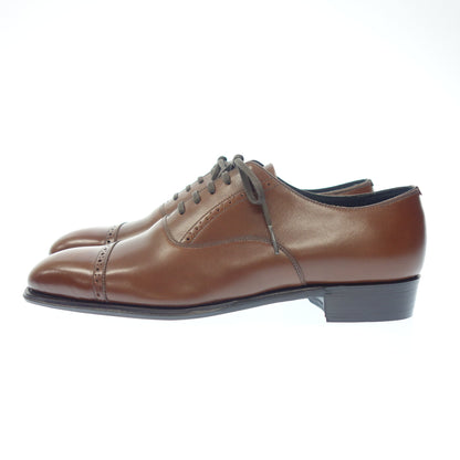 Like new◆Hankyu Men's Building Leather Shoes Punched Cap Toe HK1007M Men's Brown 24.5cm [AFD9] 