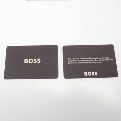 新品同様◆ボス イタリアン エンボス レザー ウォレット ロゴプレート BOSS 【AFI1】