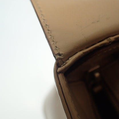 Used ◆Salvatore Ferragamo shoulder bag silver metal fittings leather beige Salvatore Ferragamo [AFE12] 