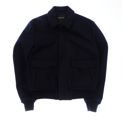 Gucci zip-up blouson Sherry line 355478 Men's 52 Navy GUCCI [AFB14] [Used] 