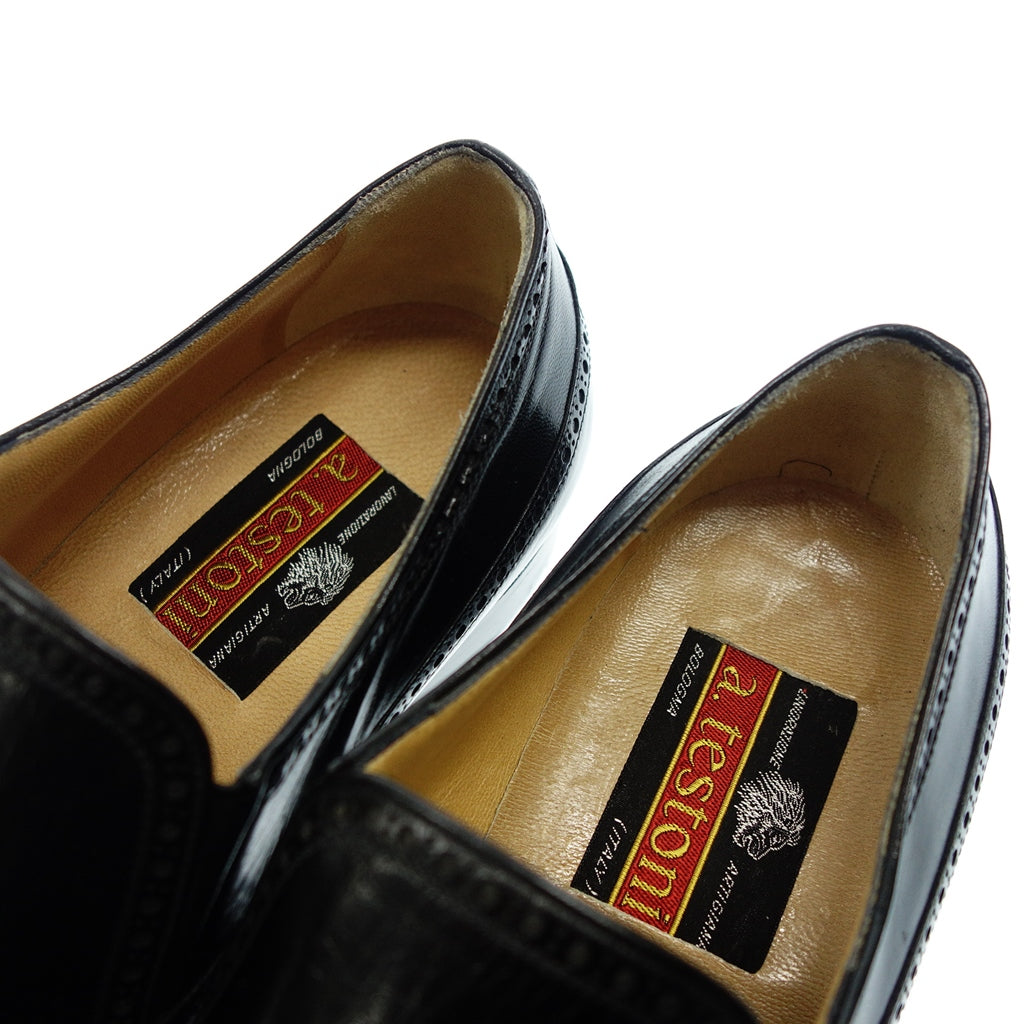 Very good condition ◆ Testoni leather loafers men's 6.5 black testoni [AFC33] 