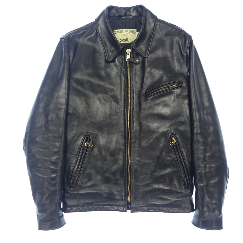 Good Condition◆SCHOTT Single Riders Jacket Leather Horsehide 689H Men's Size 36 Black SCHOTT [AFG1] 