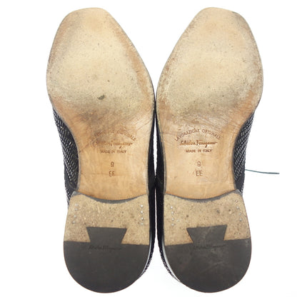 Used ◆Salvatore Ferragamo shoes decoration sequins men's size 9 black Salvatore Ferragamo [AFC30] 