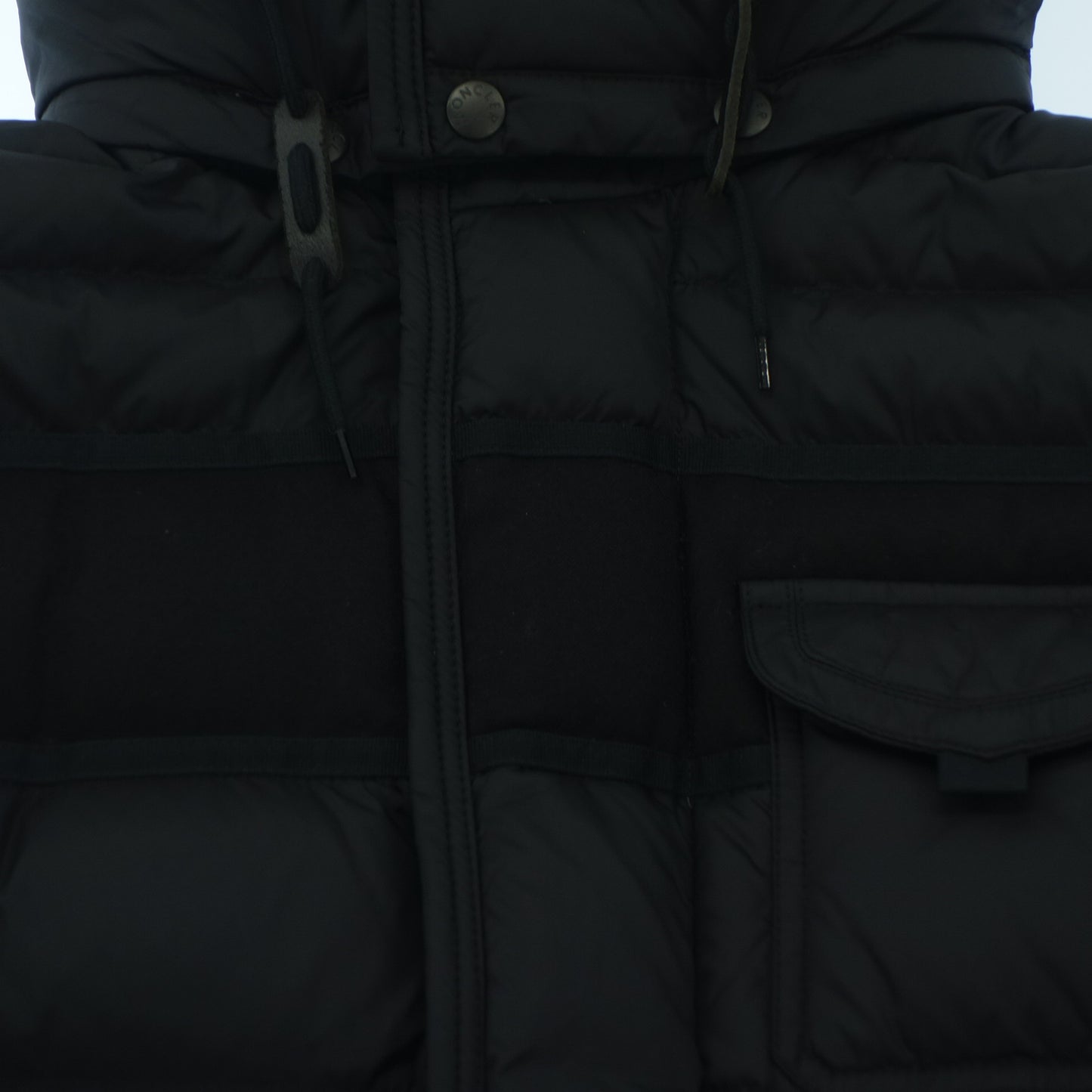 モンクレール ダウンジャケット 切替デザイン フード付き RYAN メンズ ブラック 1 MONCLER【AFA8】【中古】
