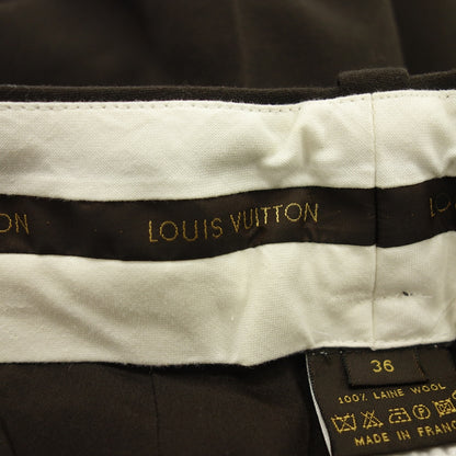 状况非常好 ◆路易威登休闲裤 羊毛棕色 尺寸 36 女士 LOUIS VUITTON [AFB11] 