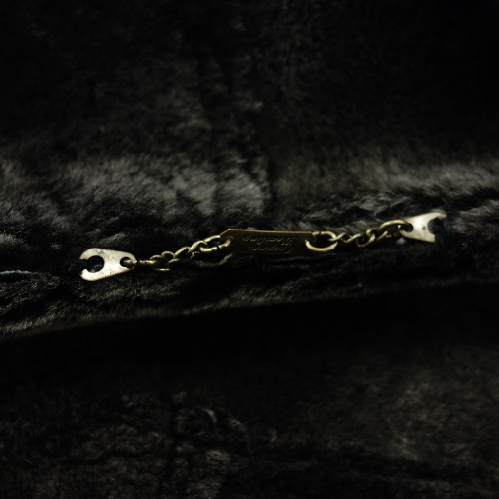 Good Condition◆Sharing Shearling Coat Lining Boa Men's 48 Black Shearling [AFB13] 