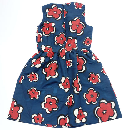 Good Condition◆Red Valentino Floral Pattern Dress Women's Blue 38 RED VALENTINO [AFB3] 