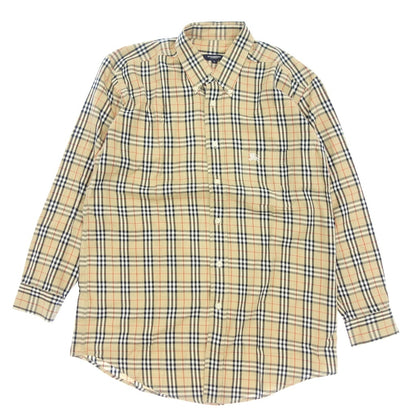 Very good condition ◆ Burberry London check shirt cotton men's beige size L BURBERRY LONDON [AFB33] 