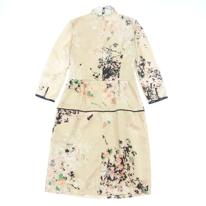 Good condition◆Austin Reed dress 3/4 sleeve floral pattern ladies beige size 38 AUSTIN REED [AFB23] 