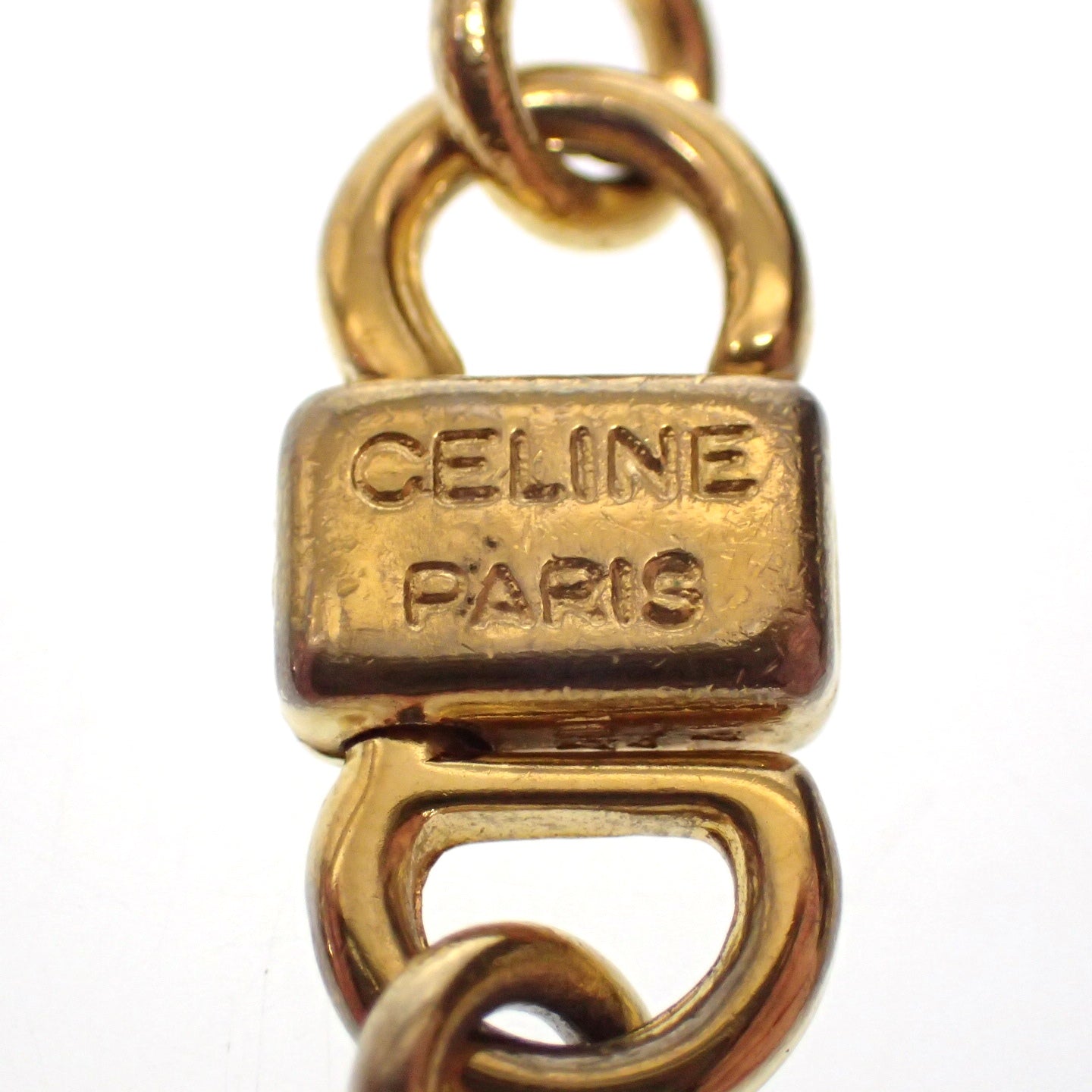 Used ◆CELINE Chain Belt Rhinestone Gold CELINE [AFI15] 