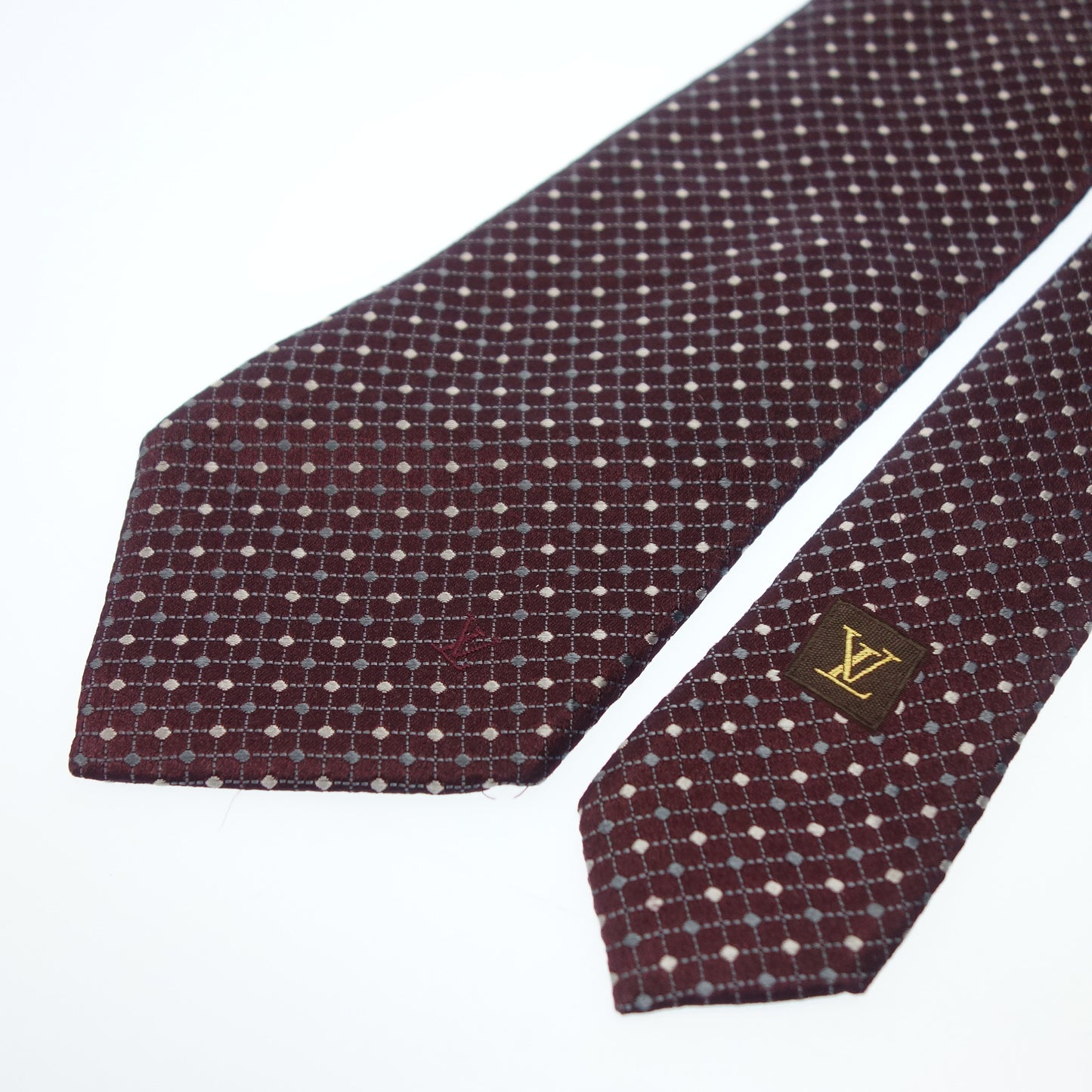 Louis Vuitton tie 100% silk men's red LOUIS VUITTON [AFI17] [Used] 