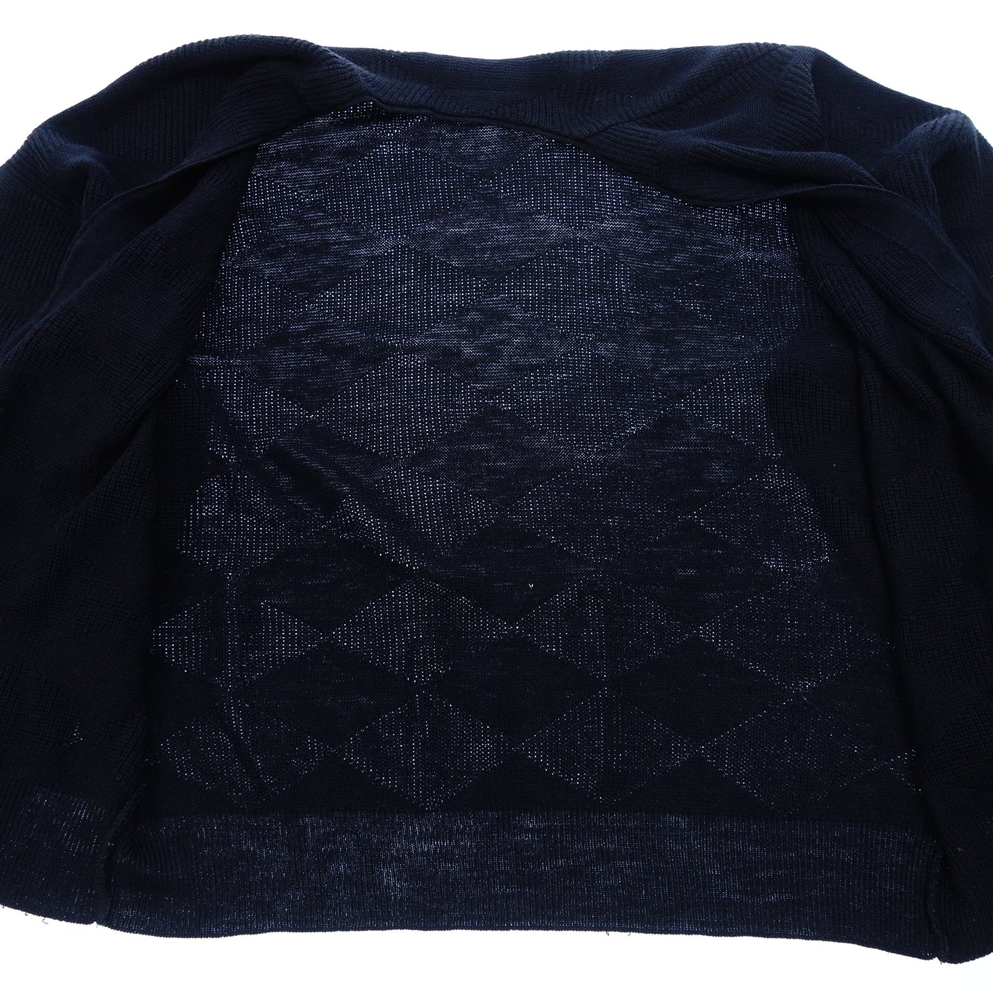 Used ◆Lacoste Knit Cardigan Jacquard French Oversize Men's 6 Navy LACOSTE [AFB11] 